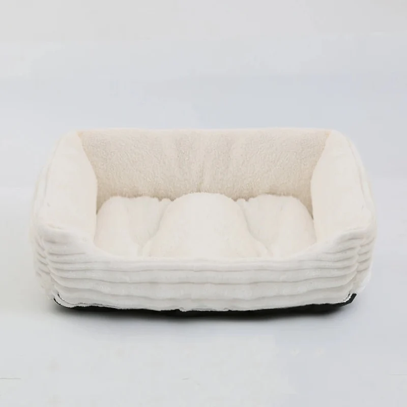 Grand panier pour chien XXL style velours blanc