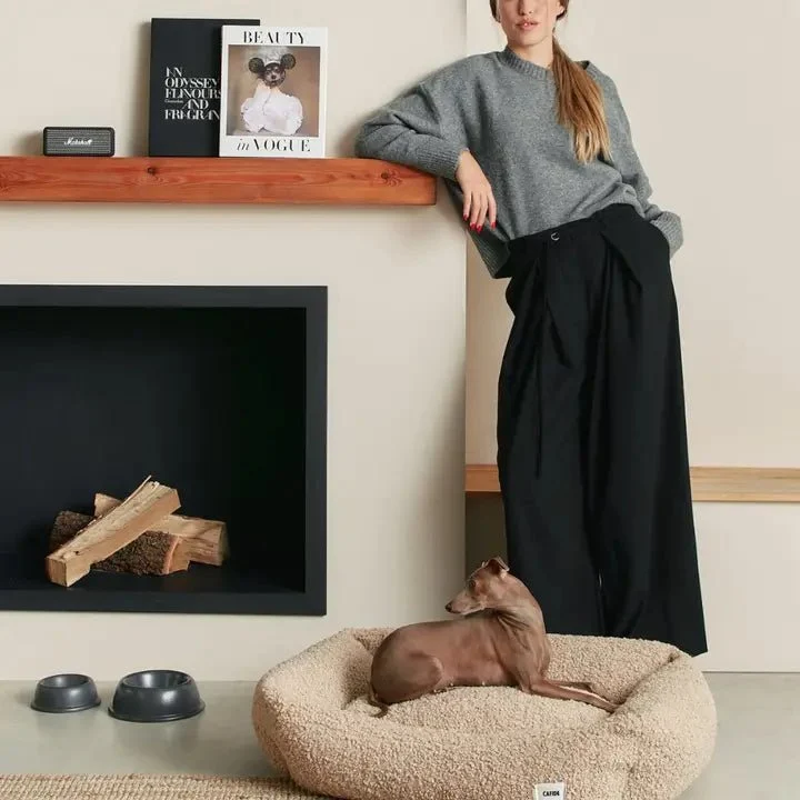 Lit pour chien en bouclette beige - Snozy