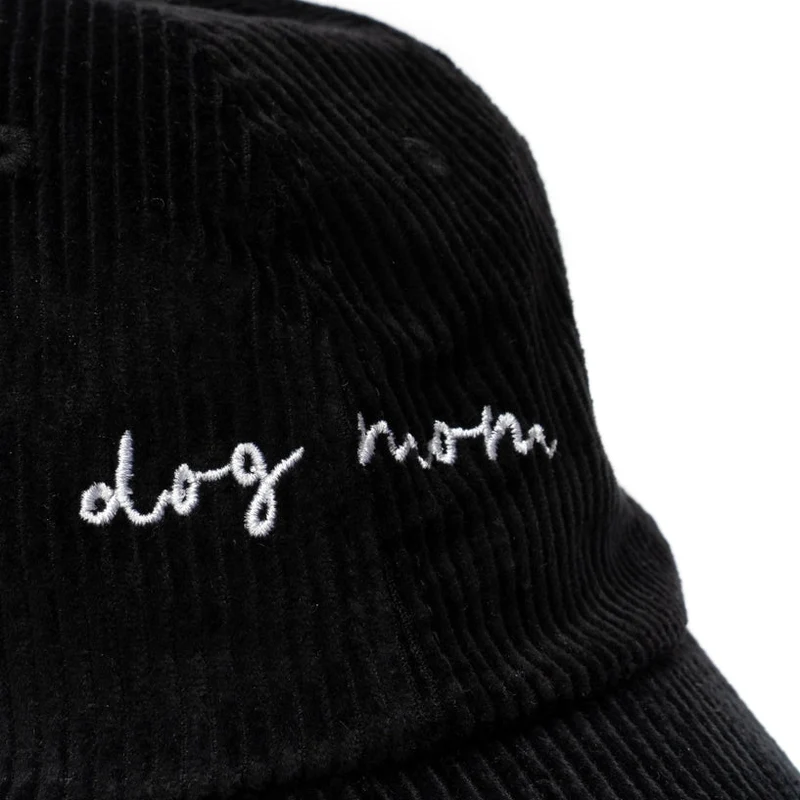 Casquette DOG MUM velours noir – élégance douce & urbaine