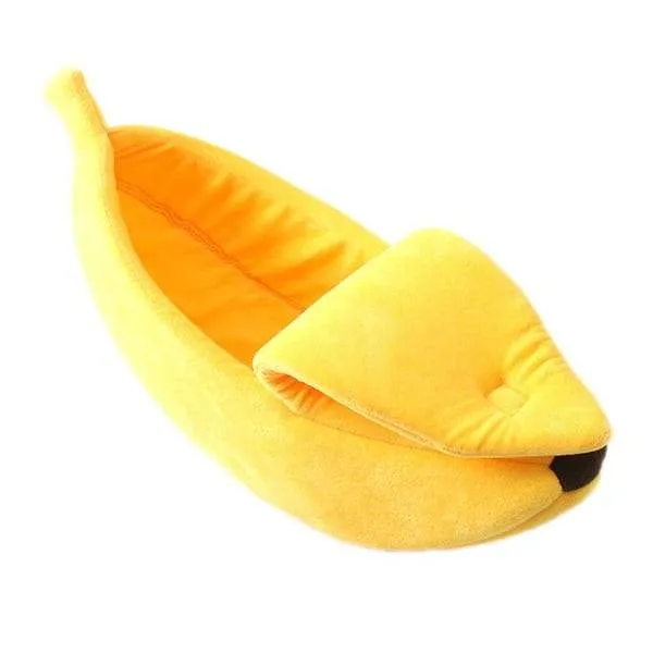Couchage banane cozy pour chat