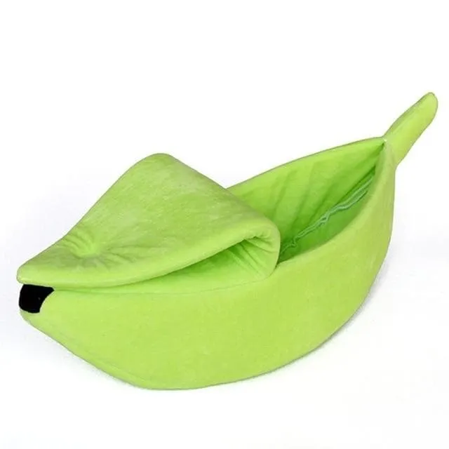 Couchage banane cozy pour chat