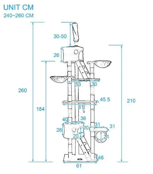 Arbre à chat géant de 2m40 à 2m60 - Modèle : Baru