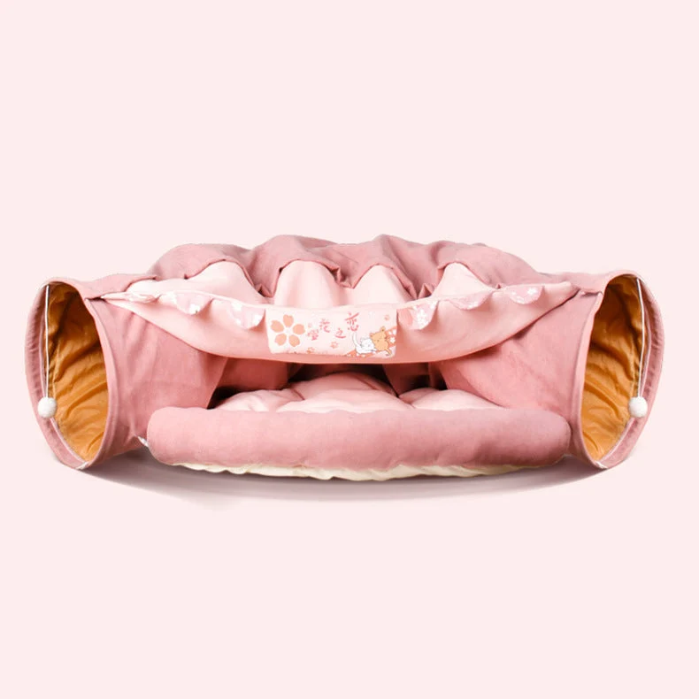 Couchage et tunnel pour chat