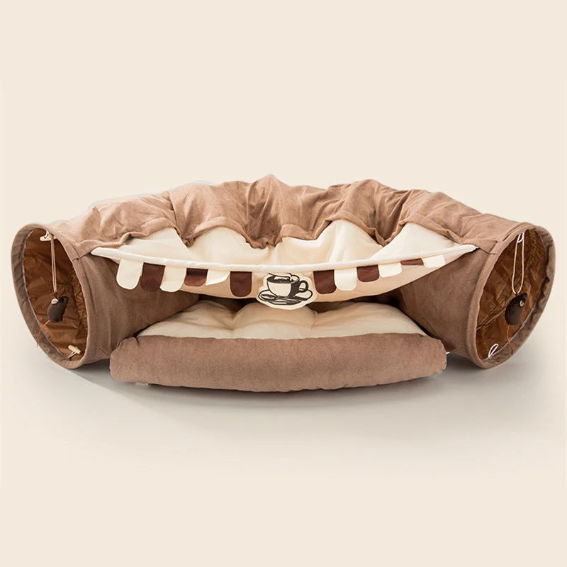 Couchage et tunnel pour chat