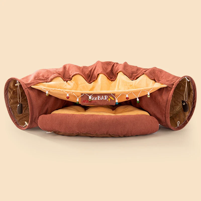 Couchage et tunnel pour chat