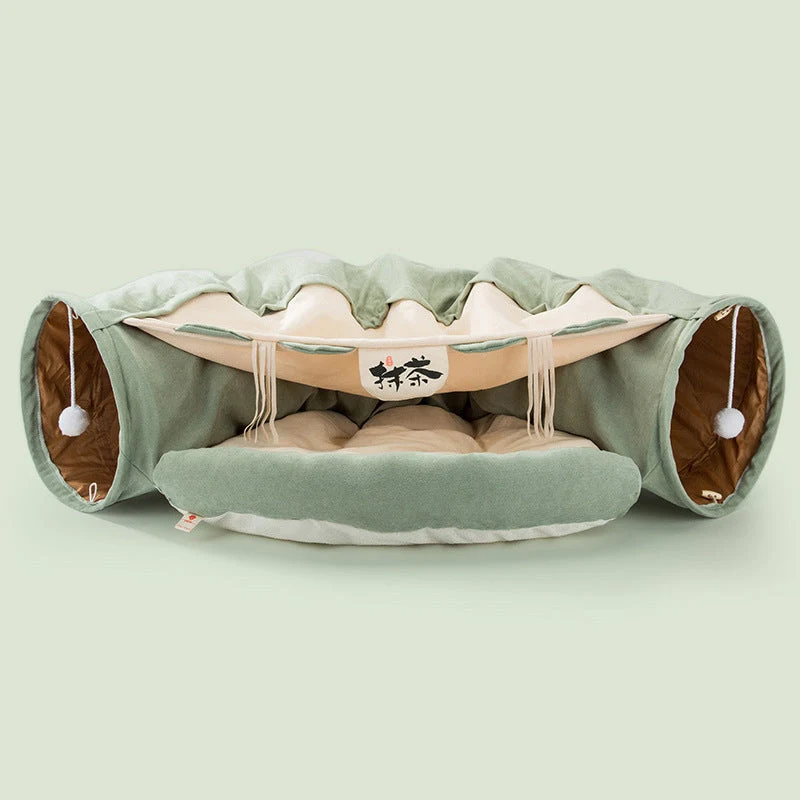 Couchage et tunnel pour chat
