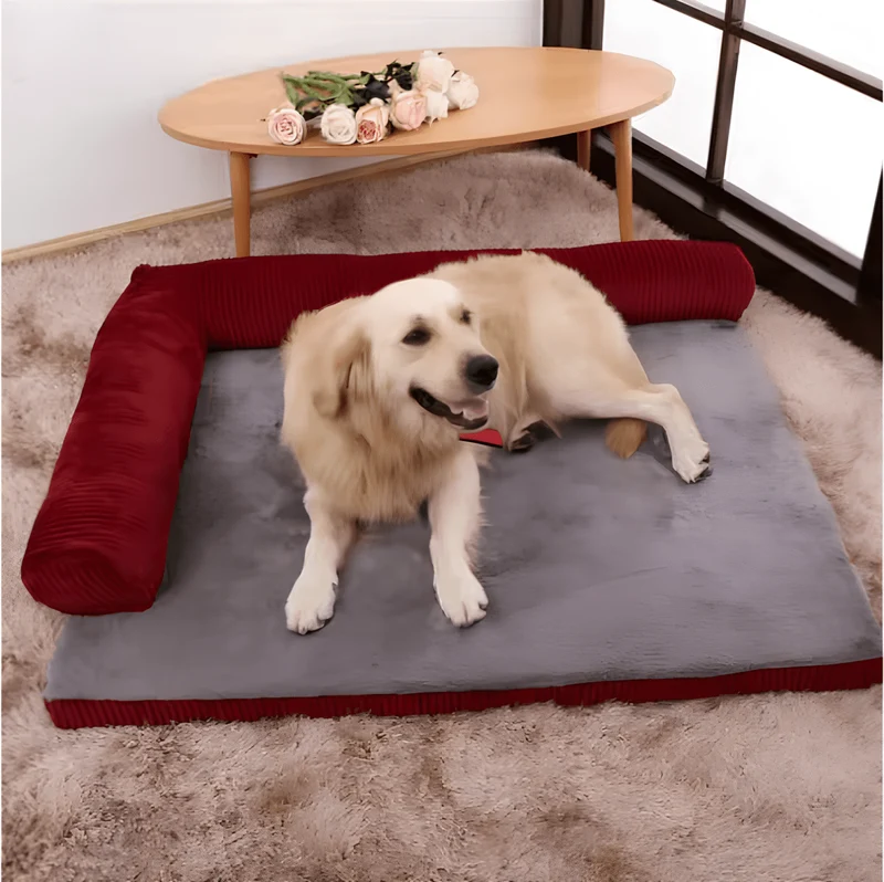 Grand tapis avec coussin pour chien