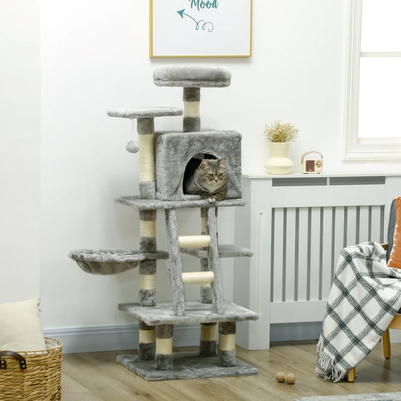 Arbre à Chat Veraguas 132 cm | Griffoir Stable Multi-Plateformes
