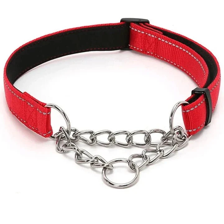 Collier étrangleur chien en nylon rouge