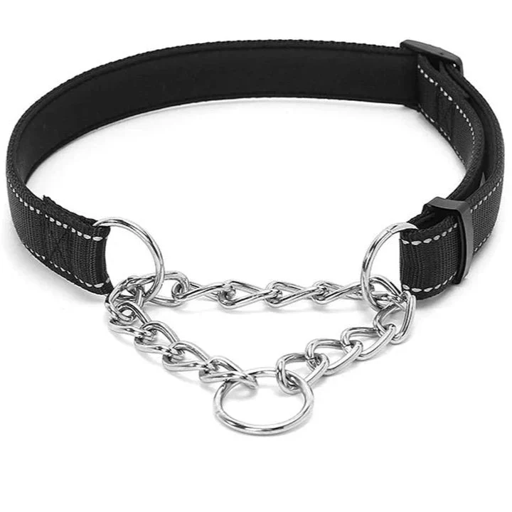 Collier étrangleur chien en nylon noir