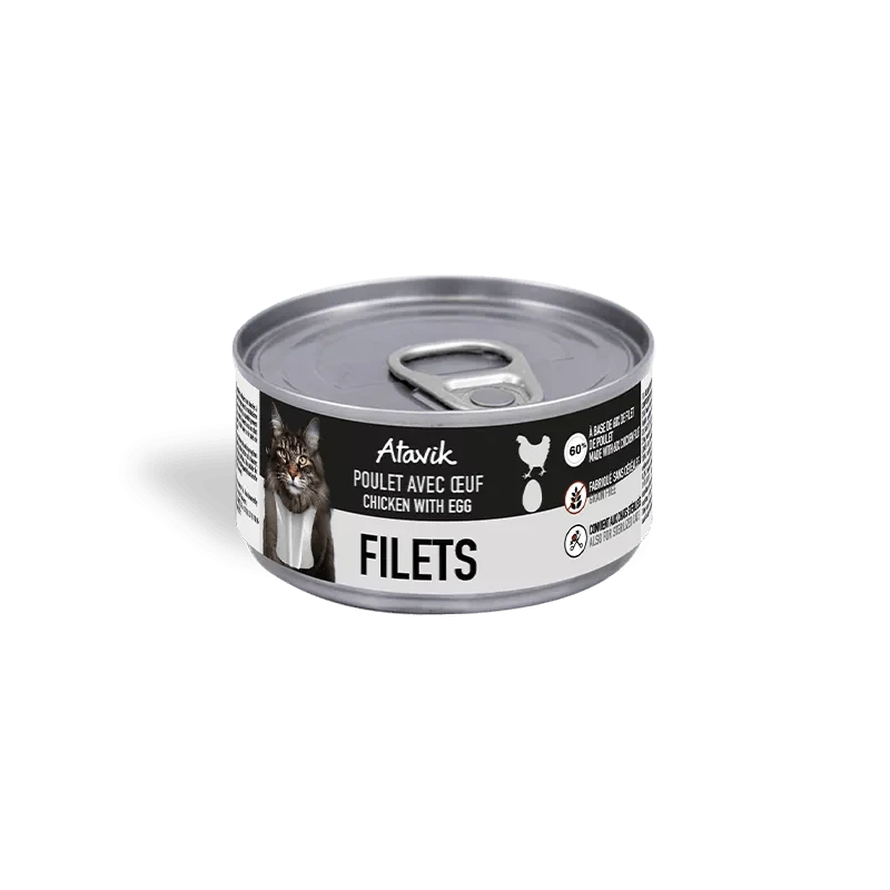 Pâtée pour chat - Filets de poulet + Œuf 70g