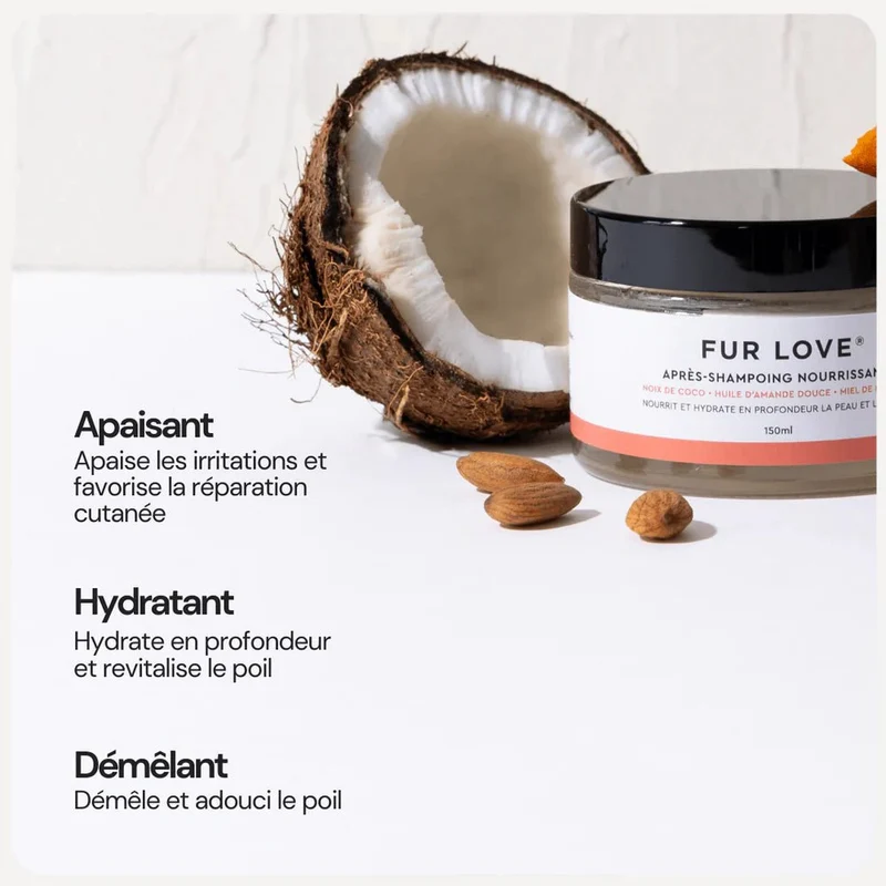 Après-Shampoing Ultra Hydratant pour Chien – Huile de Coco & Amande Douce – Démêle, Nourrit & Apaise