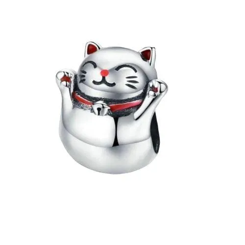 Pendentif chat porte bonheur chinois