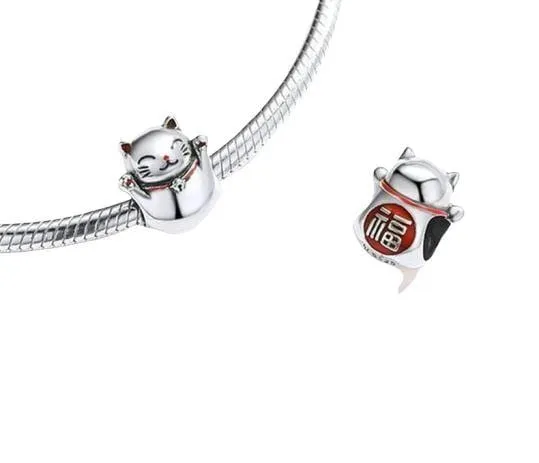 Pendentif chat porte bonheur chinois
