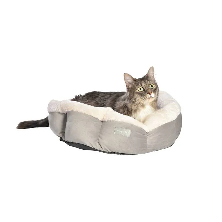 Panier Rond Bohème Gris pour Chat et Petit Chien