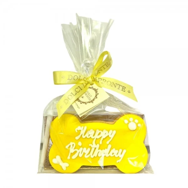 Biscuit anniversaire pour chien – Os glacé yaourt 85g Dolci Impronte®