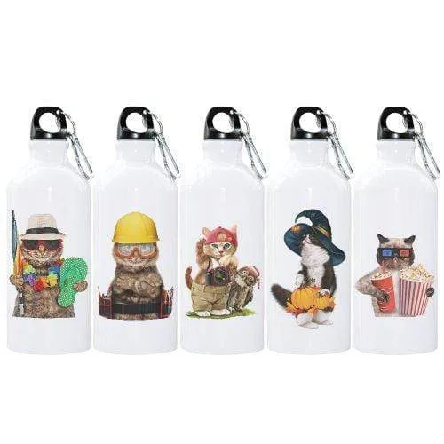 Bouteille chats amusants aluminium 600ml