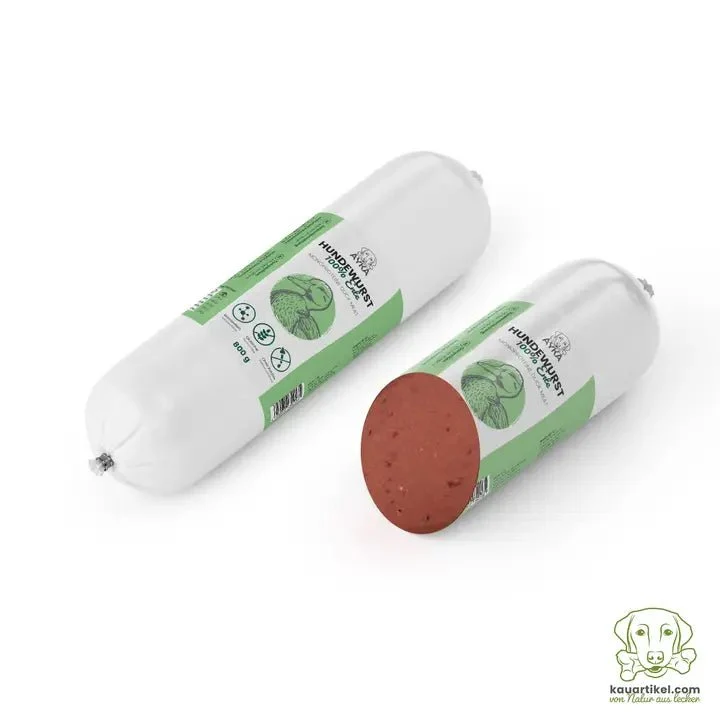 Saucisse pour chien AYKA au canard – 97 % viande, sans conservateurs