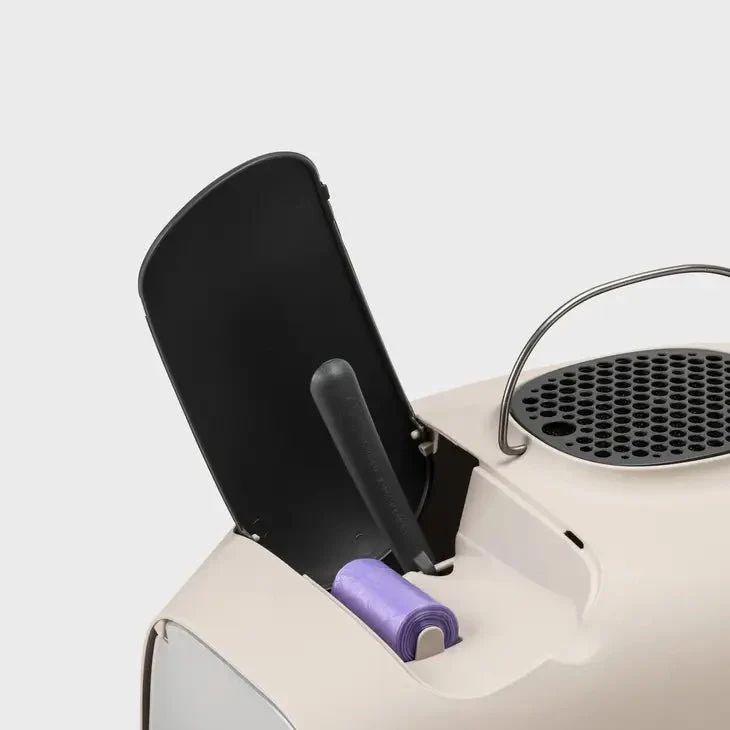 Bac à litière design avec filtre anti-odeur et accessoires intégrés