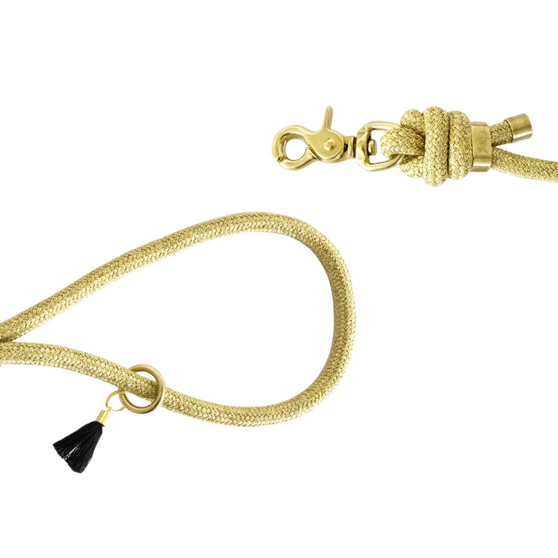 Laisse corde bandoulière Gold - doré
