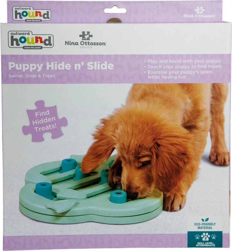 Jeu d’intelligence pour chiot – Puppy Hide N’ Slide niveau 2
