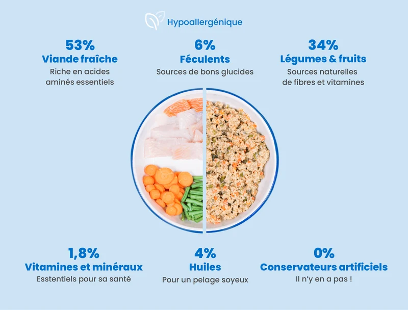 Recette Fraîche au Poisson Hypoallergénique - DOG CHEF