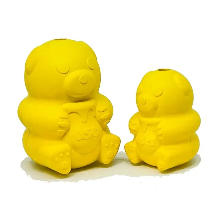 Jouet distributeur de friandises ultra-résistant – Ourson jaune SodaPup
