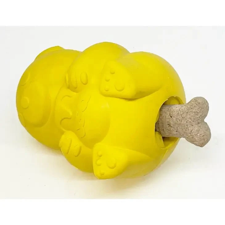 Jouet distributeur de friandises ultra-résistant – Ourson jaune SodaPup