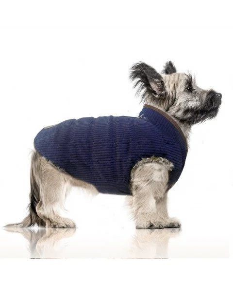 Doudoune réversible Aksel – Fourrure & velours chic pour chien