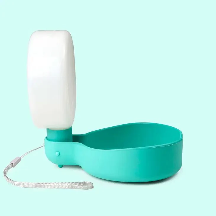 Bouteille de voyage pour chien design Bleue Aquamarine