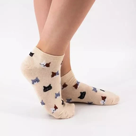Socquettes chat femme – Tête de Chat fantaisie