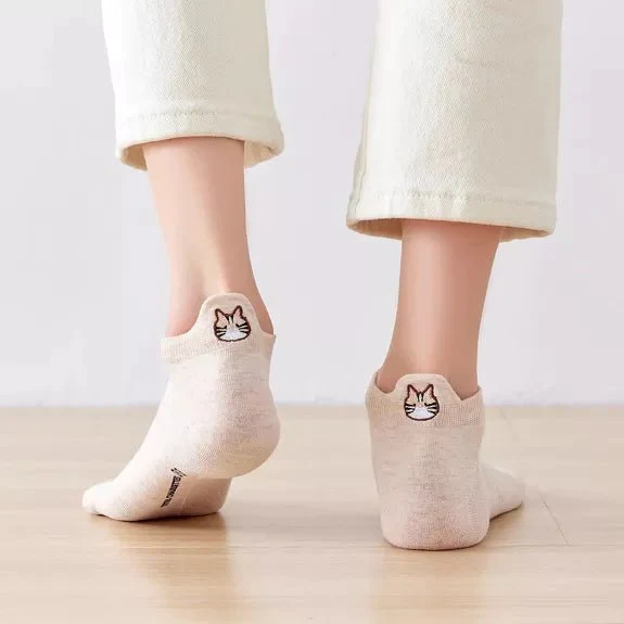Chaussettes Languette Chat Moustaches