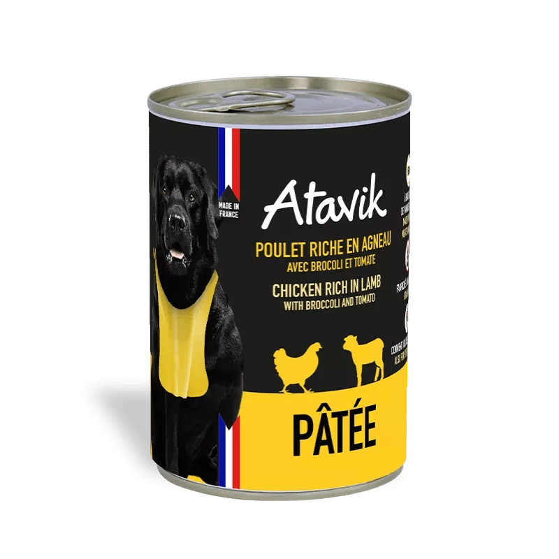 Pâtée chien - Terrine Poulet riche en Agneau 400g Made in France