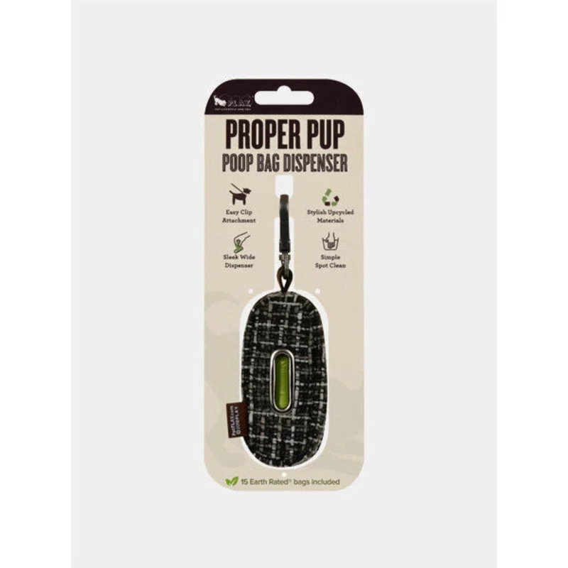 Distributeur de sacs pour chien Chevron gris – Pratique & écoresponsable