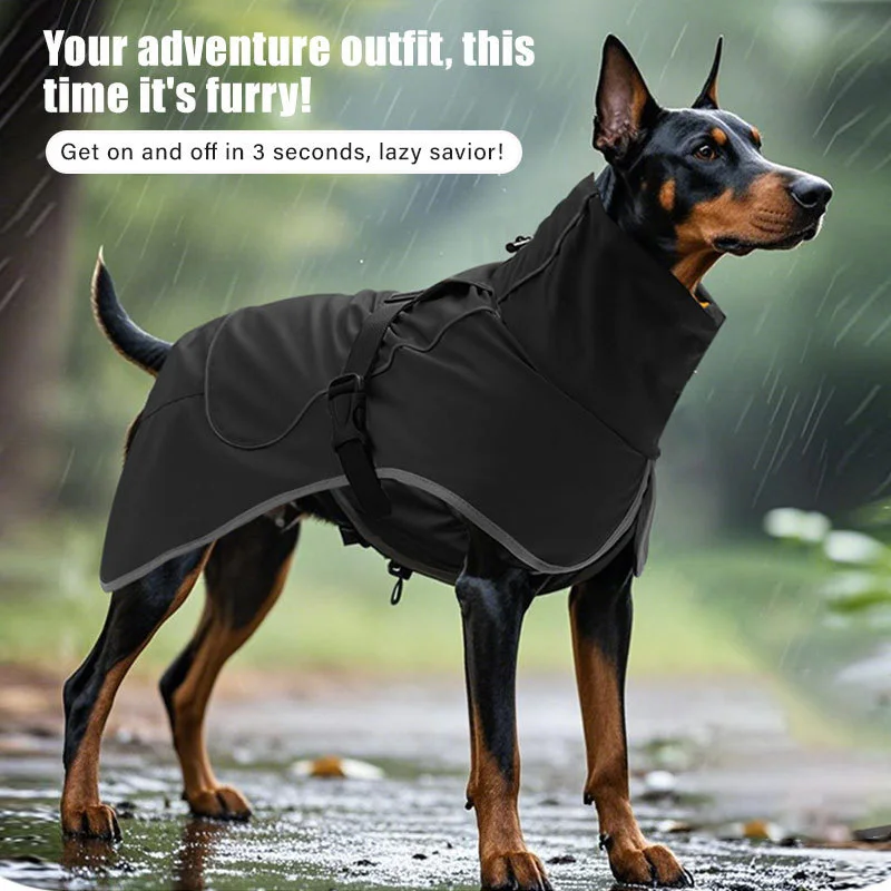 Manteau Imperméable Chien Doublé Polaire Berger Allemand Doberman