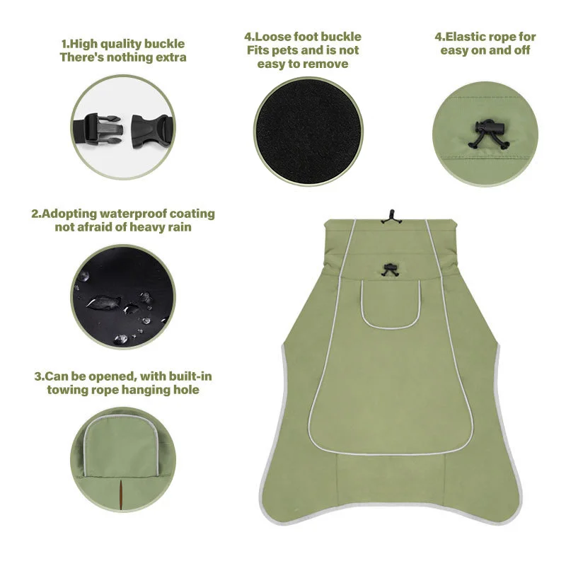 Manteau Imperméable Chien Doublé Polaire Berger Allemand Doberman
