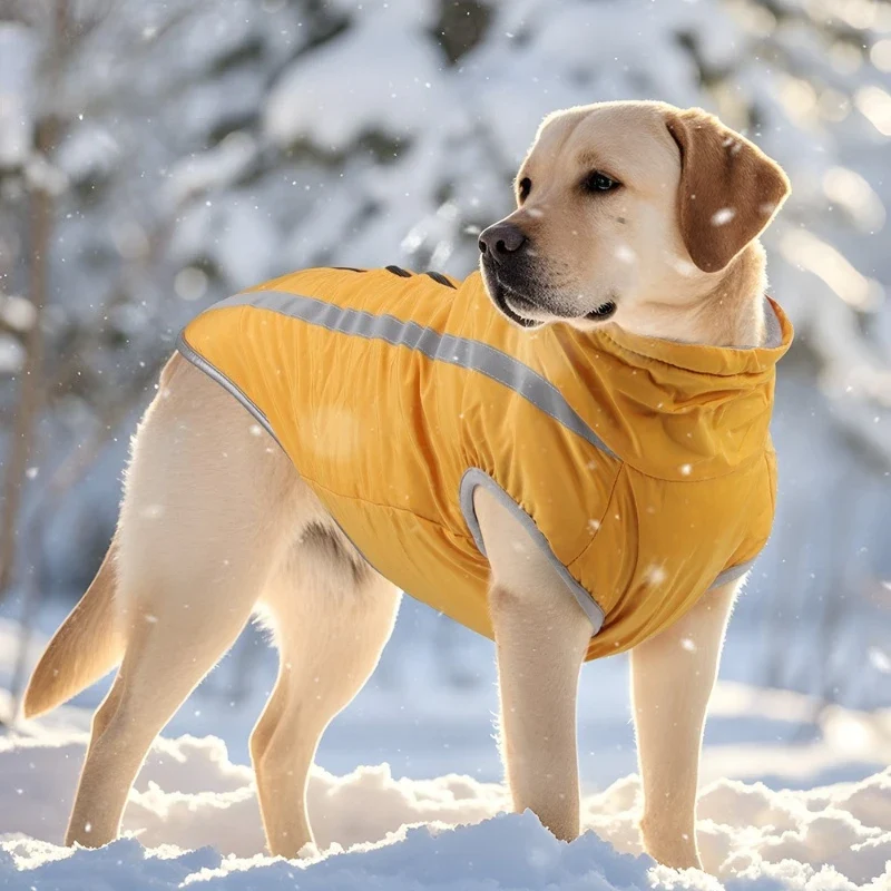 Manteau Chien Bandes Réfléchissantes Doublure Polaire Labrador