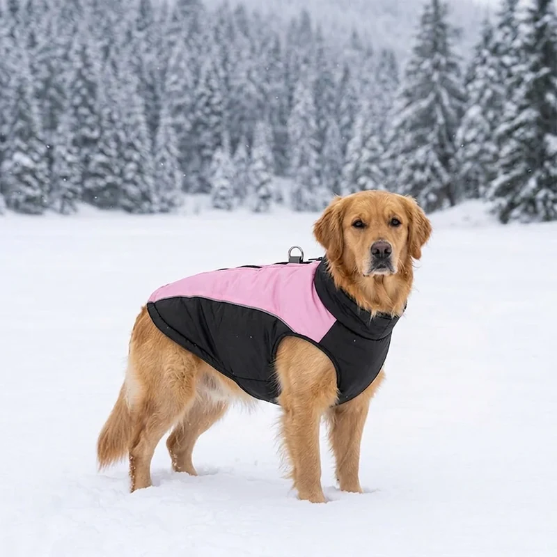 Manteau Chien Coupe-Vent Zippé Double Anneau Golden Retriever
