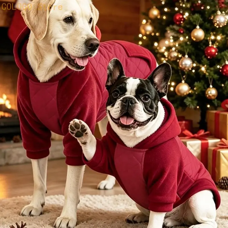 Manteau Chien à Capuche Rembourré Manches Longues Grand Chien