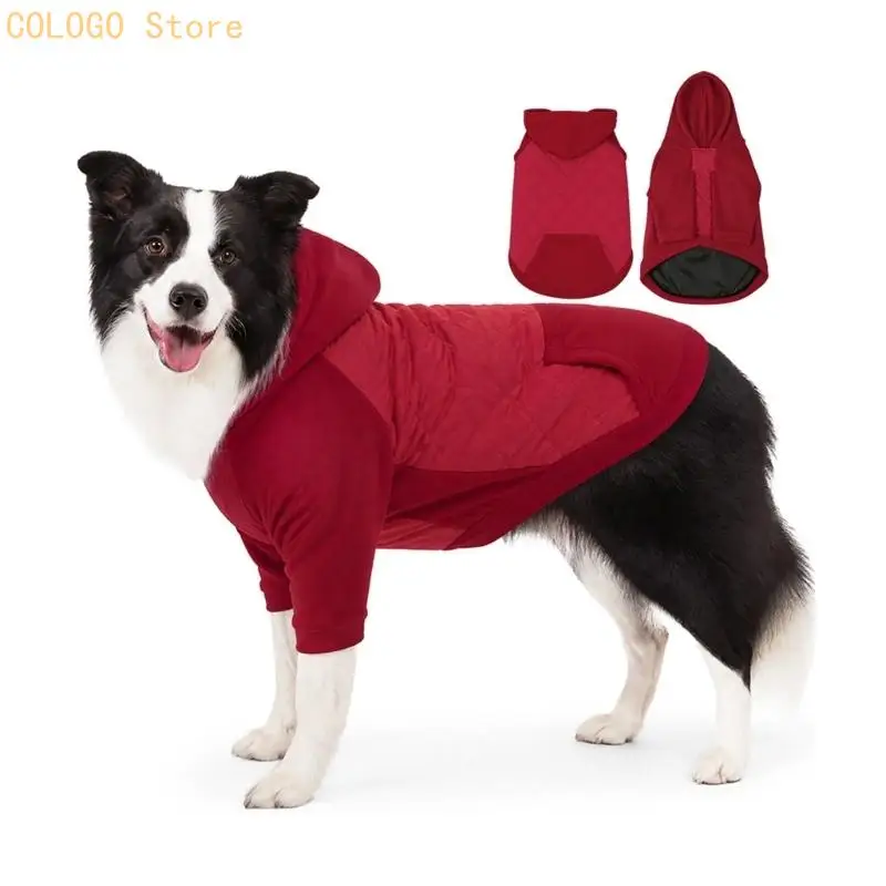 Manteau Chien à Capuche Rembourré Manches Longues Grand Chien
