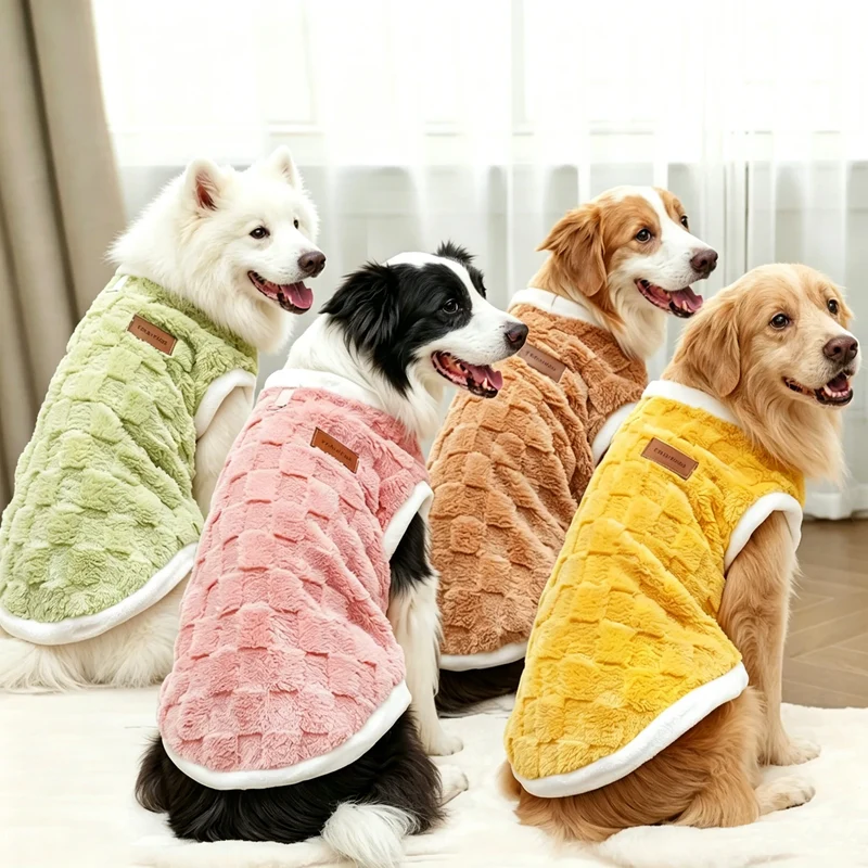 Manteau Flanelle Douce Gaufrée pour Chien Moyen à Grand