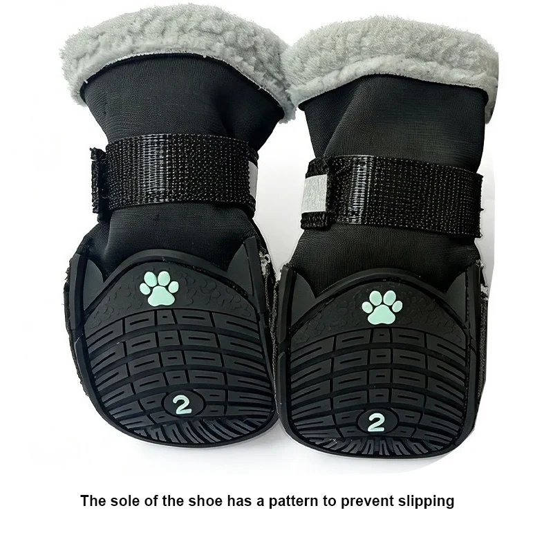 Chaussures pour Chien Hiver Fourrées Zip Lot de 4 Petit Chien