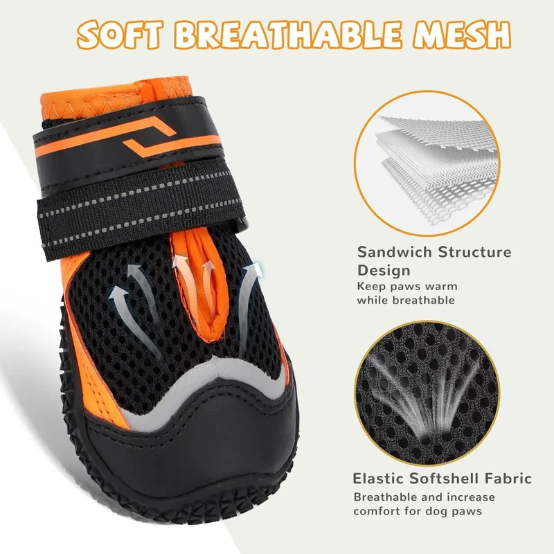 Chaussures pour Chien Pavés Chauds Maille Respirante Antidérapantes