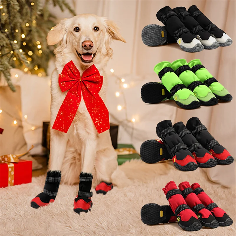 Chaussures pour Chien Gros Gabarit Neige et Pluie Doublées Polaire