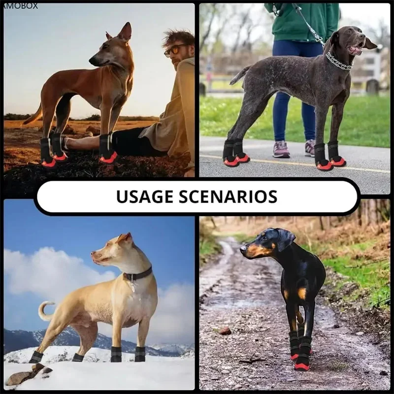 Chaussures pour Chien Gros Gabarit Neige et Pluie Doublées Polaire