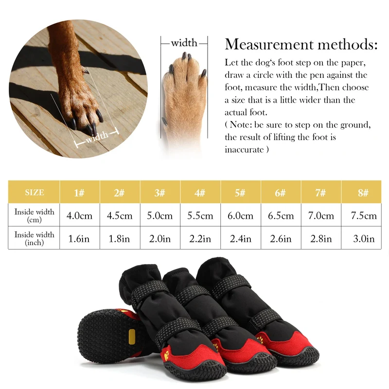 Bottes pour Chien Grande Taille Doublées Polaire Randonnée