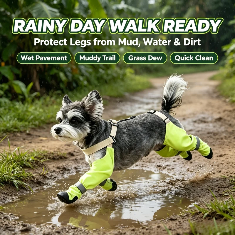 Bottes pour Chien Étanches à Jambières Pluie et Boue