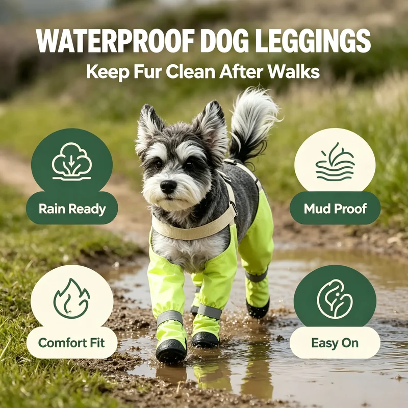Bottes pour Chien Étanches à Jambières Pluie et Boue