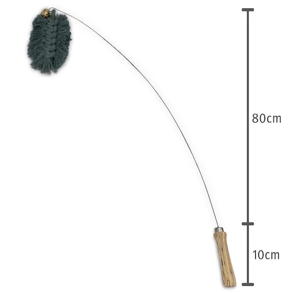 Jeu de canne avec jouet en macramé