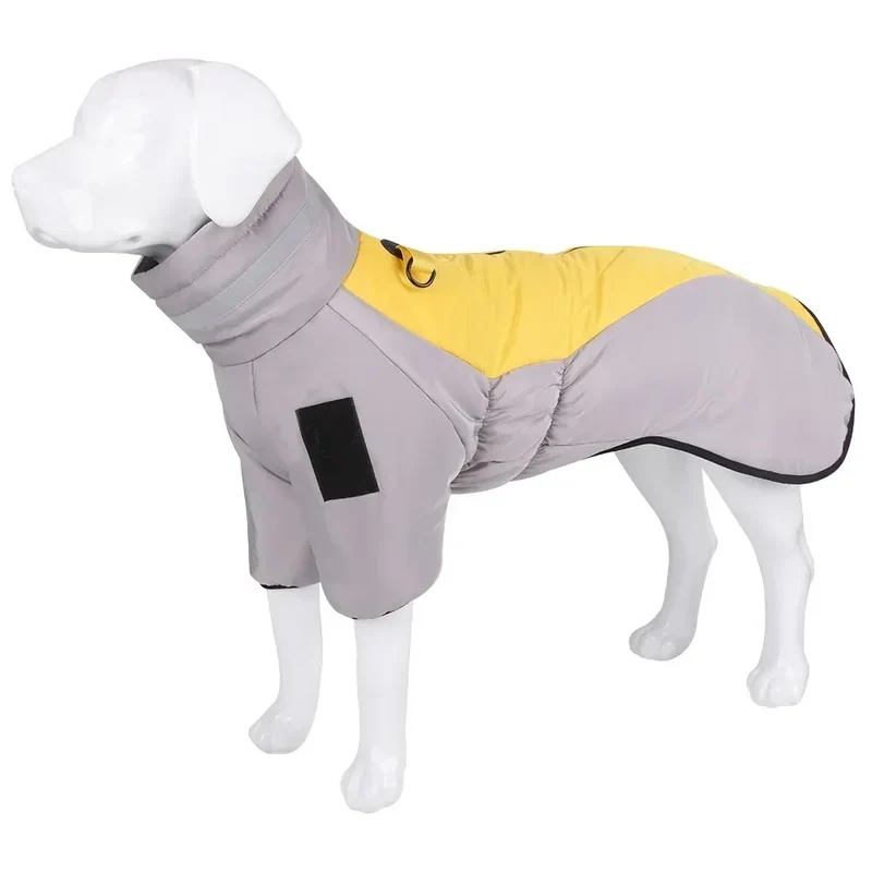 Manteau Imperméable Chien Rembourré Col Haut Grande Taille